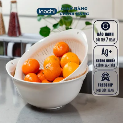 [1 BỘ] Thau Rổ Nhựa Cao Cấp - Bộ Thau Rổ nhựa Inochi cao cấp chất liệu rổ rá thau chậu nhựa nguyên sinh phủ Ag+ kháng khuẩn Chắc Chắn Sang Trọng Gọn Gàng An Toàn Cho Sức Khoẻ
