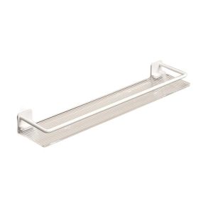 RBJ4 Wall Mounted Clear Bathroom Shelves Stainless Steel Ripple Acrylic Shower Shelf Floating Shelf Rectangular Storage Organizer Rack Bathroom Accessories
