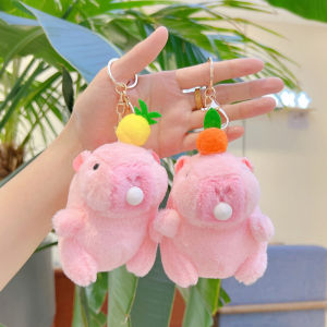 Minwen Cute Cartoon Capybara Plush Keychain Creative Fashion Fluffty Toy Kawaii Doll Car Keyring Backpack Decoration Accessories Gifts