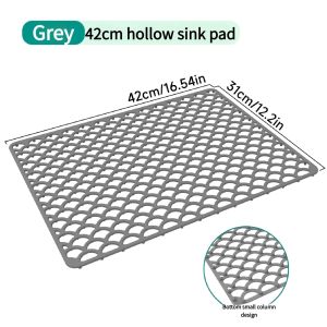 42/46CM Kitchen No holes Silicone Sink Bottom Scratch-resistant pad Perforated Water-draining Pad Thickened Drying2026