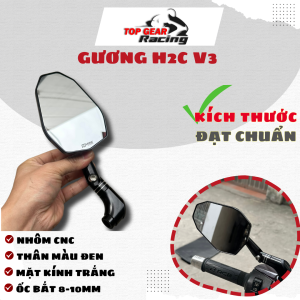 Gương Chiếu Hậu H2c v3 Nâng Cấp Bề Rộng Đạt Chuẩn NĐ168 Cao Cấp 1 Cái
