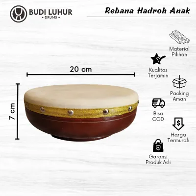 Alat Musik Mainan Hadroh Rebana 18 cm Terbang Hadroh Keplak Marawis Ukuran Anak Untuk Sholawatan
