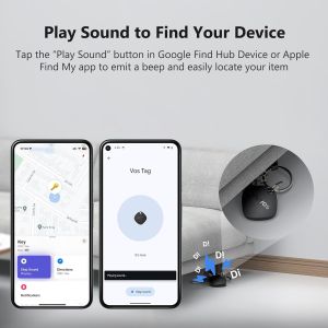 ATUVOS Air Tags-4 Pack for Android & iOS Air Tracker Tags Work with Find Hub or Find My APP Air Tags for Android IP67 Waterproof Bluetooth Tracker Smart Tag for Luggage Keys