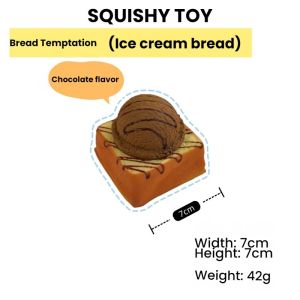Oldlaiben Simulation Ice Cream Squishy Toy Slow Rising Soft PU Bread Model Desk Decoration Stress Relief Mainan Lembut