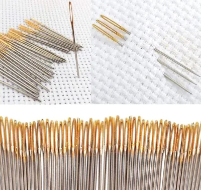 30Pcs Hand Stitching Needles With 2pcs Metal threader Large Eye Sewing Needles for Cross Stitch Sewing Tools