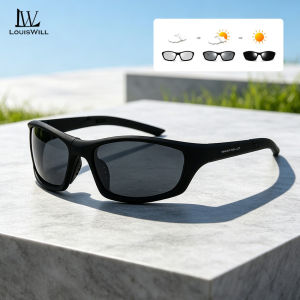 LouisWill Men Sunglasses Foldable Cycling Polarized Chameleon Glasses Driving Goggles Anti-glare Sun Glasses UV Protection Chic Retro Sun glasses