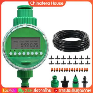 ตัวจับเวลาการรดน้ำอัตโนมัติในสวนของ Faucet Timer พร้อมท่อน้ำขนาด 30 ม. และหัวฉีดน้ำอิเล็กทรอนิกส์สำหรับการรดน้ำ