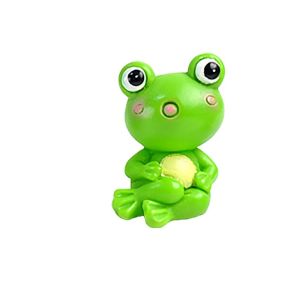 PENGQ Resin Frog Miniature Car Ornaments Frog Miniatures Animal Frog Car Decoration Figurines Mini Resin Cute Frog Action Figure Car Accessories