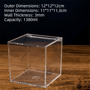 LUSIT With Lids Acrylic Box Square Cube Transparent Case Clear Cube Box Organizer Stackable Design Storage Box Jewelry Storage