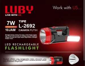 LUBY Senter Tangan 2in1 L-2692 7W Fast Charging Flashlight Rechargeable