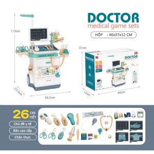 Hàng Sẵn giao ngay-Bộ đồ chơi siêu thị cao cấp 65 chi tiếtĐồ chơi bán hàng xe đẩy tủ lạnh phun sương quét mã như thật