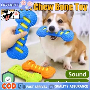 Pet Dog Chew Toys Soft TPR Rubber Bone Toy Interactive Squeaky Dog Chew Toy Teeth Cleaning Grinding