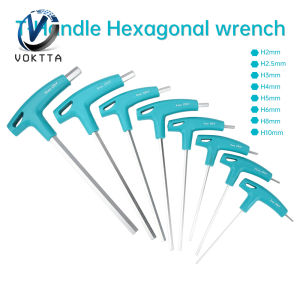 T-Type Hex Key Wrench Set (2-10mm) - Double-Ended Long Handle Ball Head Allen Keys screwdriver tool with Non-Slip