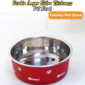 Style Stainless Steel Bowl Fish Bone Design Dog Bowl Cat Bowl Thickened Bowl Single Feeder 北欧风不锈钢宠物盘狗碗锚碗