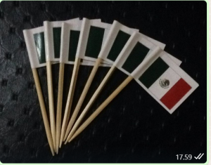 50 PC-CAKE TOPPER-BENDERA MEKSIKO-TUSUK GIGI BENDERA MEKSIKO- Hiasan kue/makanan