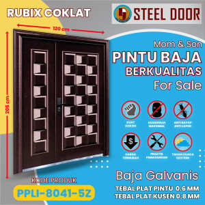 PINTU UTAMA RUMAH MINIMALIS 2023 FULL 1 SET (Mother and Son BAJA ukuran 120 x 205)