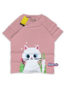 Kaos distro anak cewek umur 4-12 tahun Atasan fashion anak perempuan kaos oblong kartun CAT DAUN DUSTY Abadigrosir