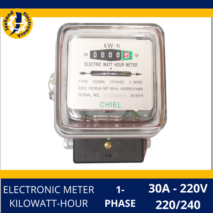 Electric Watt Hour Meter (KWH) 30A, SinglePhase 220V, 60Hz, Chiel
