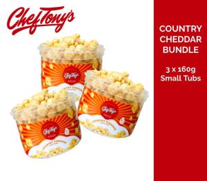 Country Cheddar Popcorn by Chef Tonys Bundle (Small Tub) B