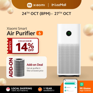 Xiaomi Smart Air Purifier 6 | Effective Purification | Air Quality | Smart OLED Display | WiFi App Control