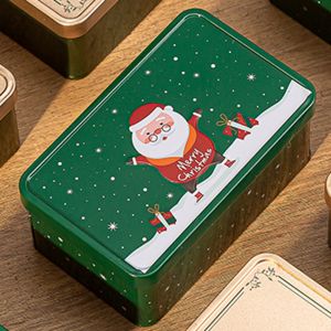 UNIITY  loại Hộp thiếc giáng sinh Ông già Noel Hình vuông Bao bì kẹo  Phong cách multii Hộp quà Giáng sinh