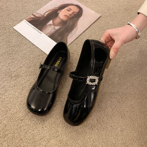 Evening Breeze Round-Toe Shallow-Heel WomenS Flat Shoes 2026 Spring Korean Version Gentle Small Leather Shoes