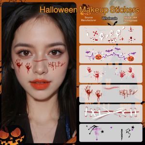 สติ๊กเกอร์หน้าฟักทองฮาโลวีน สติ๊กเกอร์แต่งหน้า