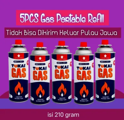 5 pcs Gas portable refill isi ulang merek random hi cookm tokai furyty dll