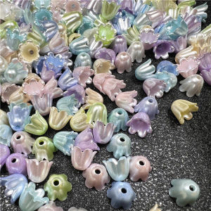 ลูกปัดดอกไม้จิ๋ว ขนาดเล็ก ขนาด 6mm 7mm 8mm 10mm อุปกรณ์เสริมงานฝีมือ งาน DIY ใช้สำหรับการร้อย พวงกุญแจ ตกแต่งเหรียญโปรยทาน