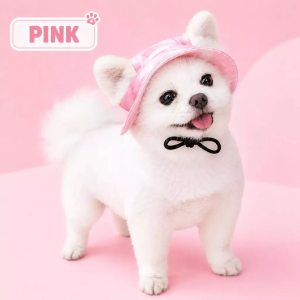Adjustable Pet Sunscreen Hat With Ear Holes Cat Dog Fisherman Cap Breathable Anti-UV Outdoor Hat Pet Accessories
