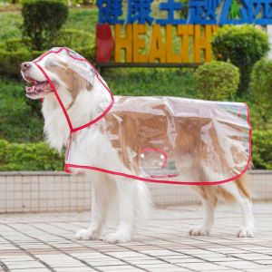 CHIC HUT Transparent Dog Raincoat Color Edge Plastic Puppy Rain Poncho Pet Accessories Waterproof Large Dog Rain Cape For Rainy Day