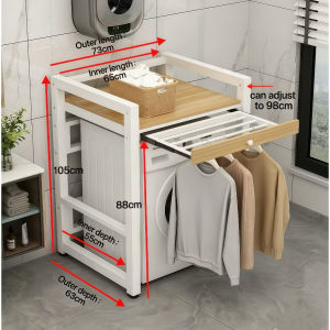 Washing Machine Rack Stand Anti-slip Heavy Duty Laundry Storage Save Space For Home Use Laundry Organizer