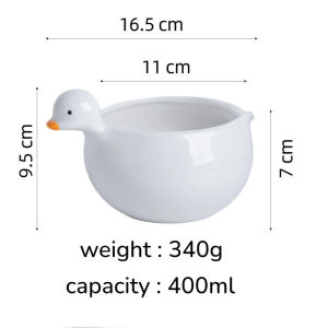 Egg Beater Bowl Shaped Like A Duck in Ceramic for Kitchen Utensil for Stirring and Runny Egg Collection