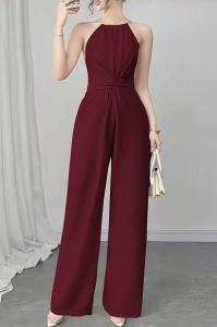 D#2603 Women Elegant Jumpsuit Tie Back Zipper Spring/summer Jumpsuit