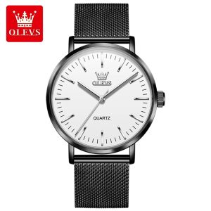 2026 OLEVS 7125 Original Mens Watch Stainless steel Mesh Strap Mens Casual Watch Waterproof