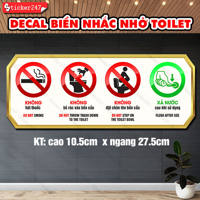 Biển Nhắc Nhở Trong Nhà Vệ Sinh 🌈𝑭𝒓𝒆𝒆𝒔𝒉𝒊𝒑 Decal Cảnh Báo Toilet Chống ...