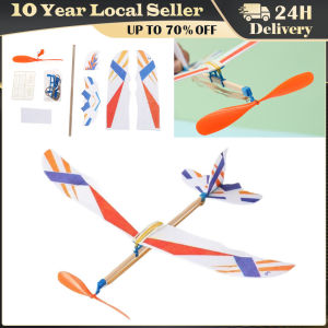 Elastic DIY Flying Glider Airplane Assembly Glider Model Toys Hand Throw Science Toy Flying Plane Model Children