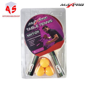 Maxpro Table Tennis Set Ping Pong Set 2 pcs Racket Bat and 3pcs Balls MX-011