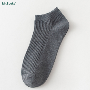 Vớ cổ ngắn nam trơn gân chìm Mr.Socks chất liệu cotton cao cấp hút ẩm khử mùi NT2-FIVE-2005-1DOI