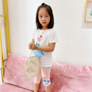 New Summer Fashion Cartoon 3D Princess Cotton Pants Childrens Clothing Leggings Girls Cropped Pants