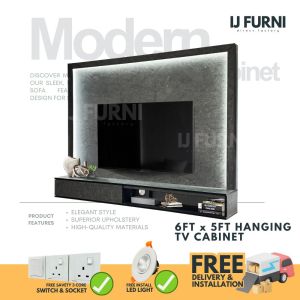 (FREE INSTALLATION) IJ FURNI 6ft Hanging Tv Cabinet / Tv Cabinet Gantung / Tv Cabinet / Living Room /  Almari Tv Dinding