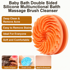 Double-Sided Silicone Cleaning Bath Brush for All Year Family Users  Babies  Men and Women - Easy to Clean and Effortlessly Remove Dirt