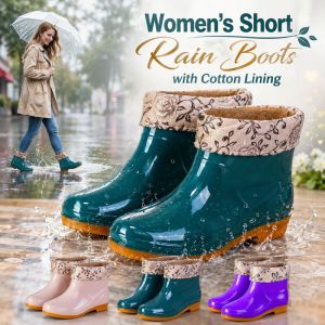 LUMIYA Waterproof Womens Short Rain Boots Non-slip Low-top Water Shoes Thickened Lightweight Garden Rain Shoes For OutdoorsKitchenWork