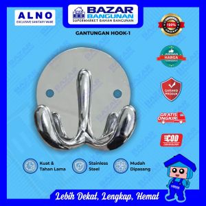 Alno - Gantungan Cantolan Kait Dinding Wall Hanger Pakaian Baju Hook 1 Stainless