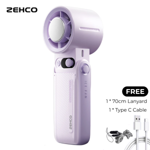 Zehco Cooling Handheld Fan 10000mAh 30Hrs Battery 199 Wind Speed Foldable LED Display Cooling Fan