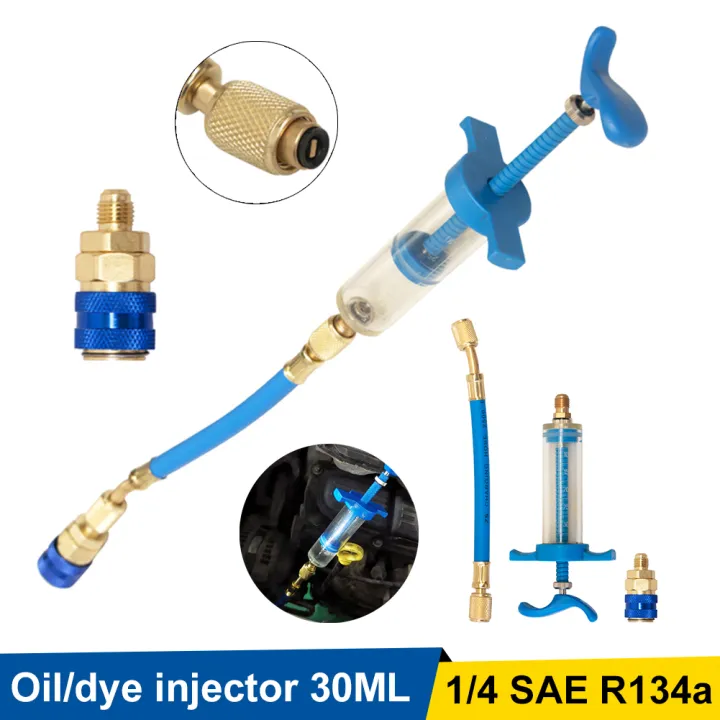 Air Ingector Kpqsea A/C oil and dye injector for quick connector of R134a air ...