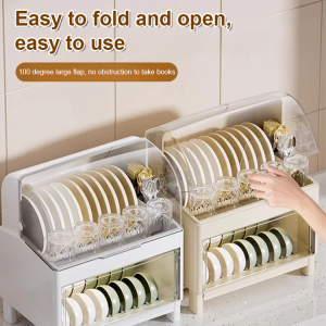 Double Layer Kitchen Storage Rack Dish Drainer Plate Bowl Holder