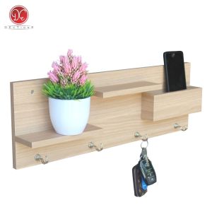 Tempat Gantungan Kunci HP - Rak Dinding Minimalis Serbaguna Key Holder Kapstok Kayu