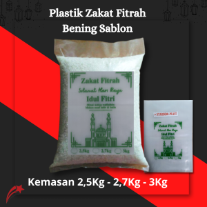 Plastik Zakat Fitrah 25/27/3kg isi 50/100pcs PE Bening Tebal 08 Ukurann 25x35cm Starplast