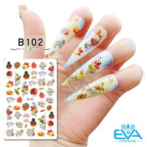 Decal Dán Móng Tay 3D Nail Sticker Trang Trí Chủ Đề Lễ Tạ Ơn Alway Give Thank B108109110